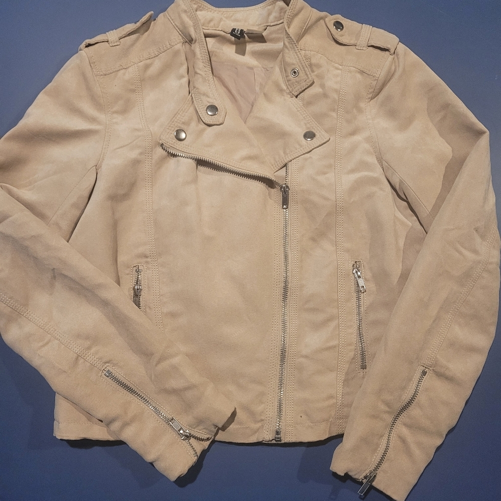 H&M Women's Beige Biker Jacket